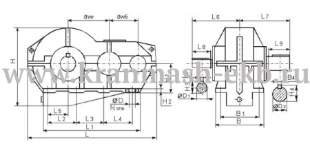 Редуктор 1Ц2Н 560К